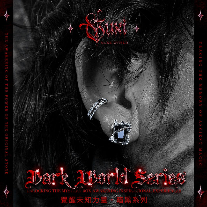 Nocturne Men's 925 Silver Ear Clip - No Piercing detail view 3