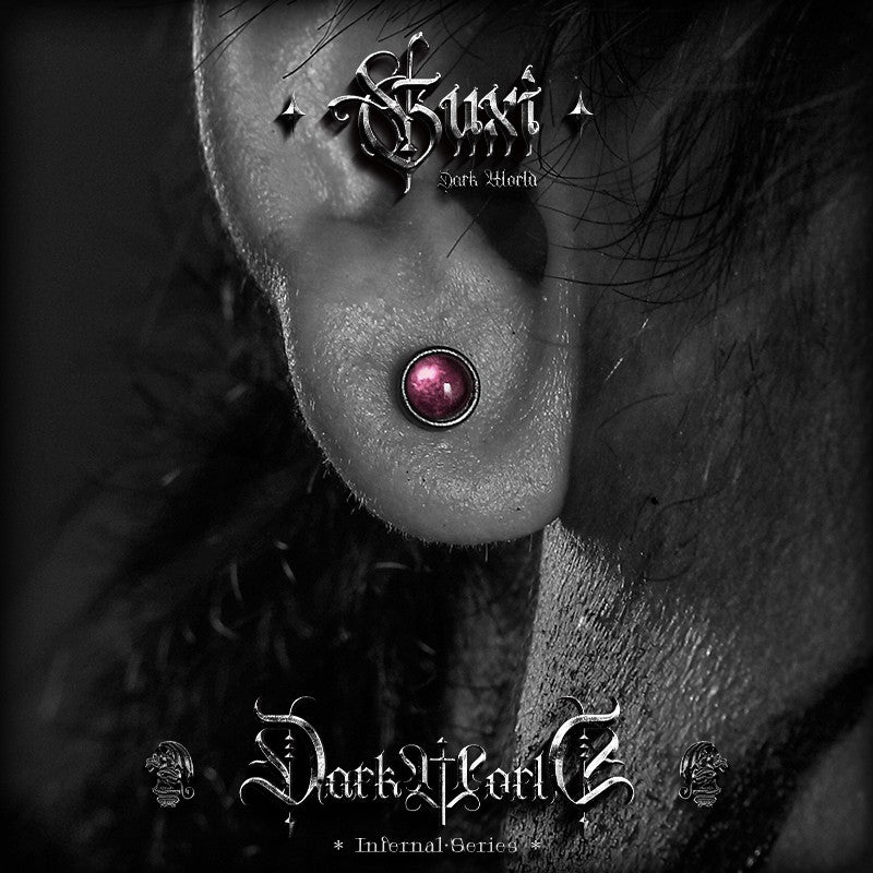 Red Illusion 925 Silver Stud Earrings — view 4