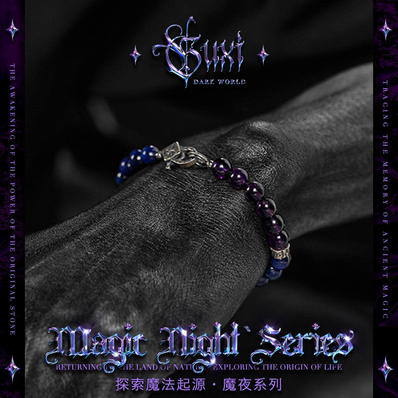 Ethereal Beaded 925 Silver Bracelet for Men — view 4