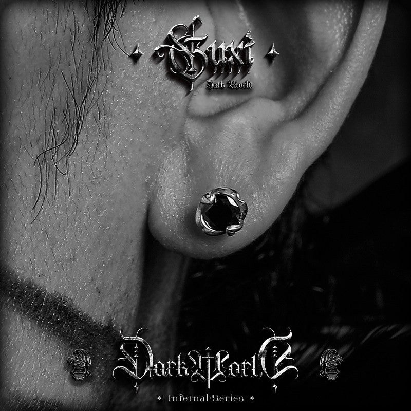 Aspiration Retro Zirconia Stud Earrings for Men detail view 3