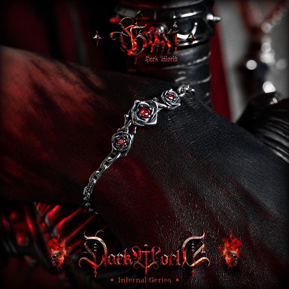 Thorned Rose 925 Silver Bracelet for Men — view 4
