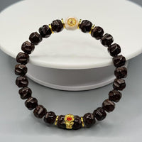 9mm Hainan Natural Coconut Pedicle Bracelet – Hand - Carved Knife - Trace Wuxiang Design for Collection & Daily Elegance - Buddhabelief