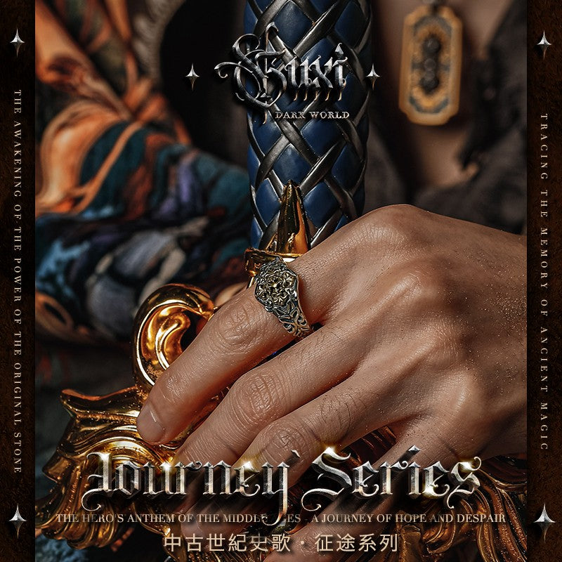 925 Silver Gothic Arabesque Cross Ring — scale and finish detail (Buddhabelief sterling silver ring collection)