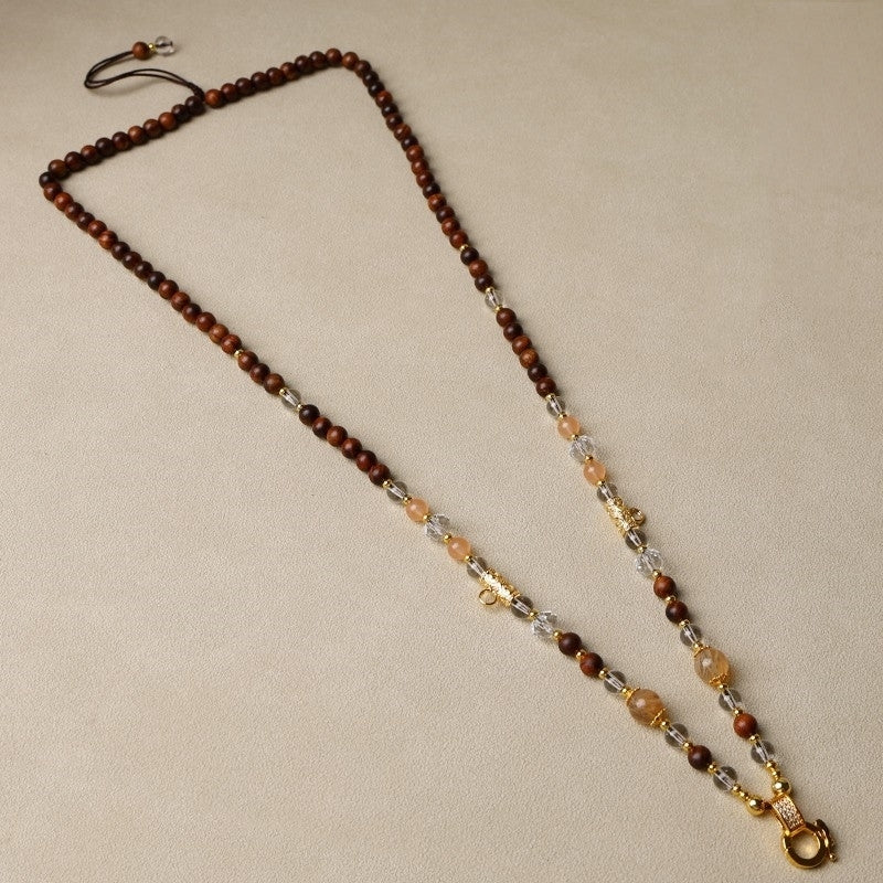 Handmade Thangka Cord – Adjustable Wooden Beads with Quick Release - view 5