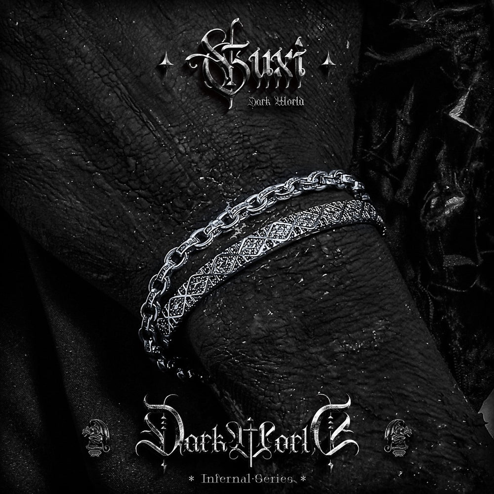 Dust Ember Punk 925 Silver Bracelet for Men — view 5