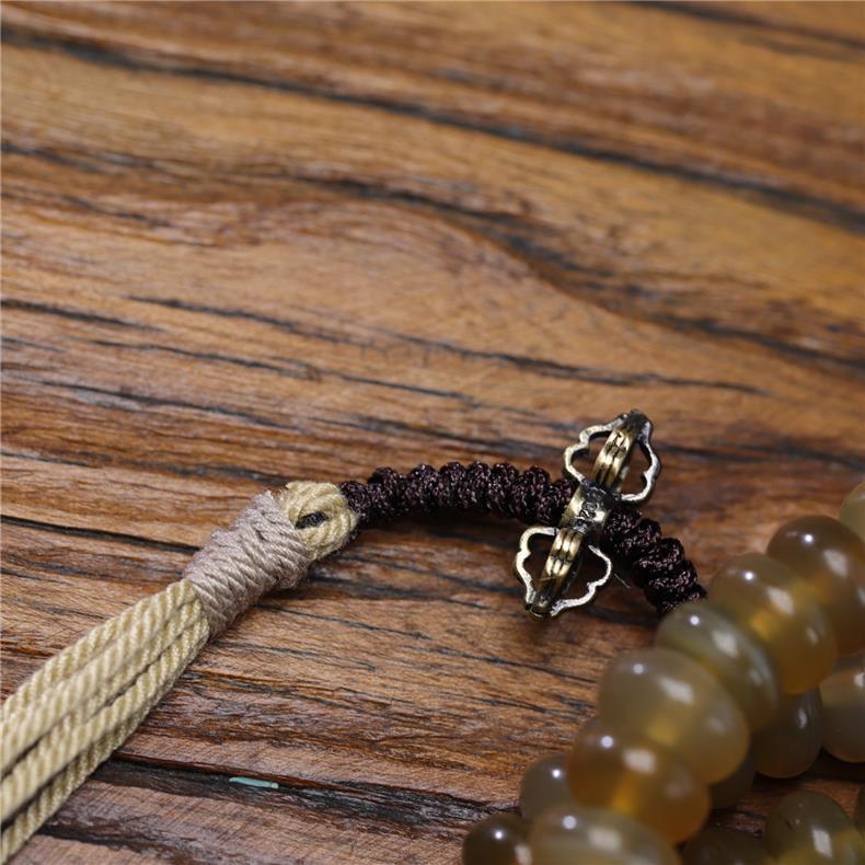 Natural Buffalo Horn 108 Prayer Beads – Handcrafted Barrel/Abacus - Shaped Mala for Meditation & Collection - Buddhabelief