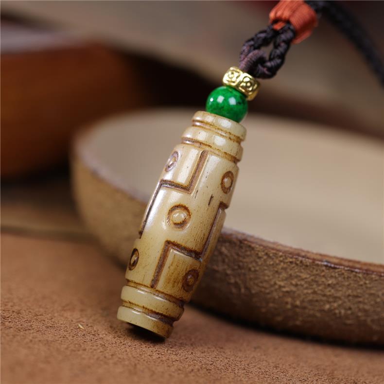 Tibetan - Style Camel Bone Guanyin Pendant Necklace – Hand - Carved Buddhist Amulet, Handmade Rope Chain - Buddhabelief