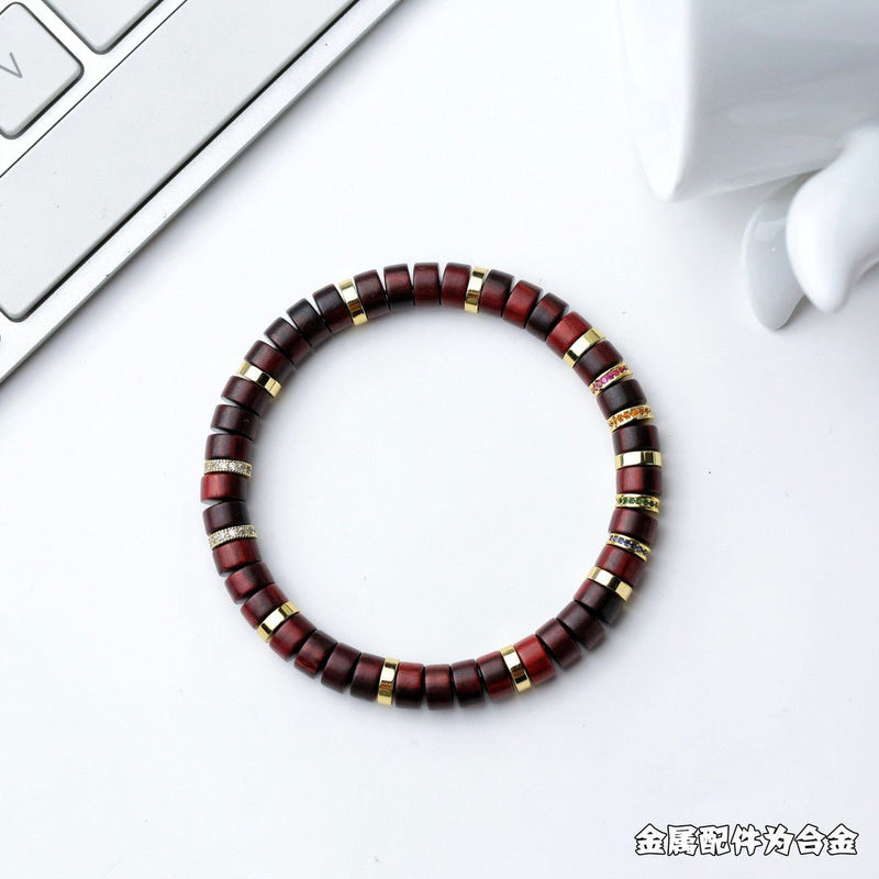 Four - color rosewood bracelet – handmade high - density beads, bringing peace and style - Buddhabelief