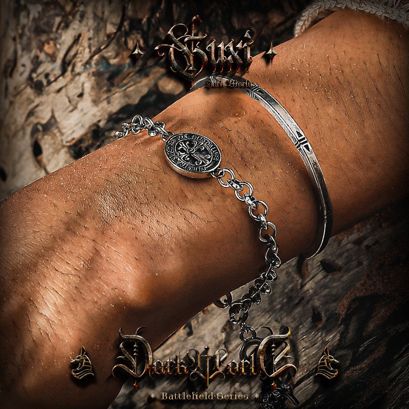 925 Silver 'Belief' Bracelet - Original Retro Design detail view 4