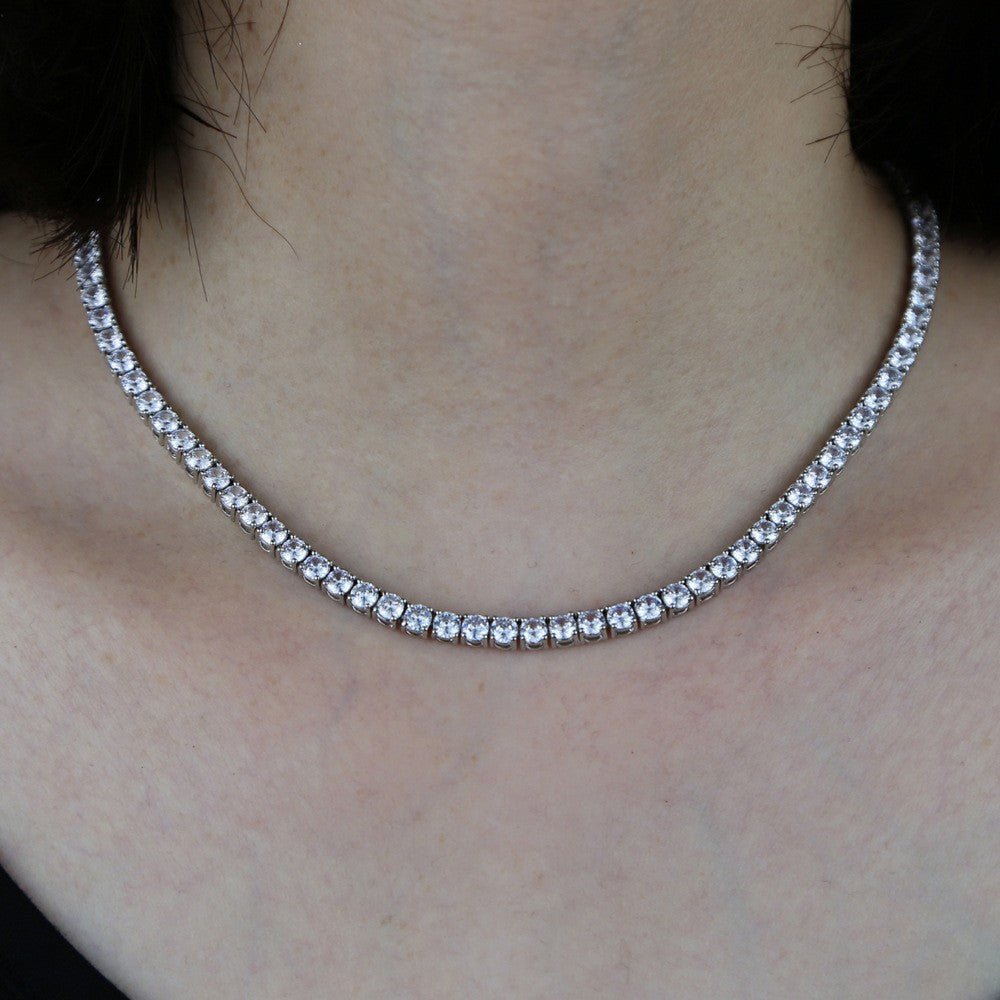 5A Zirconia Iced Chain - Hip Hop Tennis Necklace - view 5
