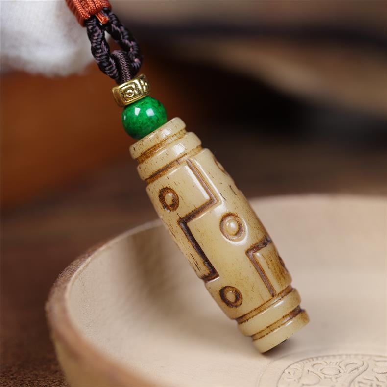 Tibetan - Style Camel Bone Guanyin Pendant Necklace – Hand - Carved Buddhist Amulet, Handmade Rope Chain - Buddhabelief