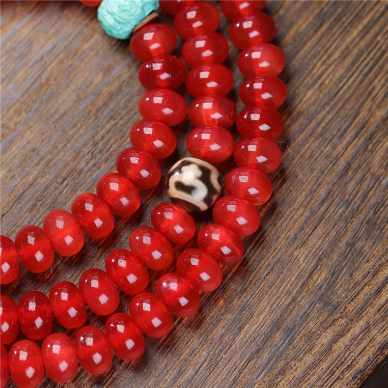 Natural Fish Surprise Stone 108 Abacus Beads Prayer Mala – Buddhist Rosary for Meditation, Protection & Cultural Collection - Buddhabelief