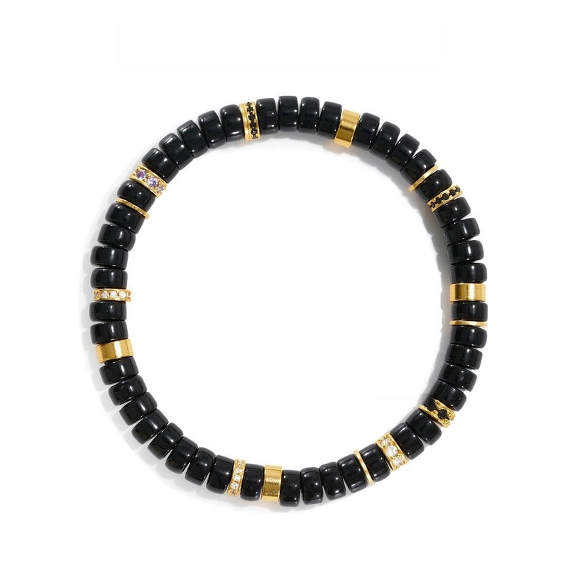 Buddhabelief Black Agate Wealth Bracelet | 6mm Precision-Cut