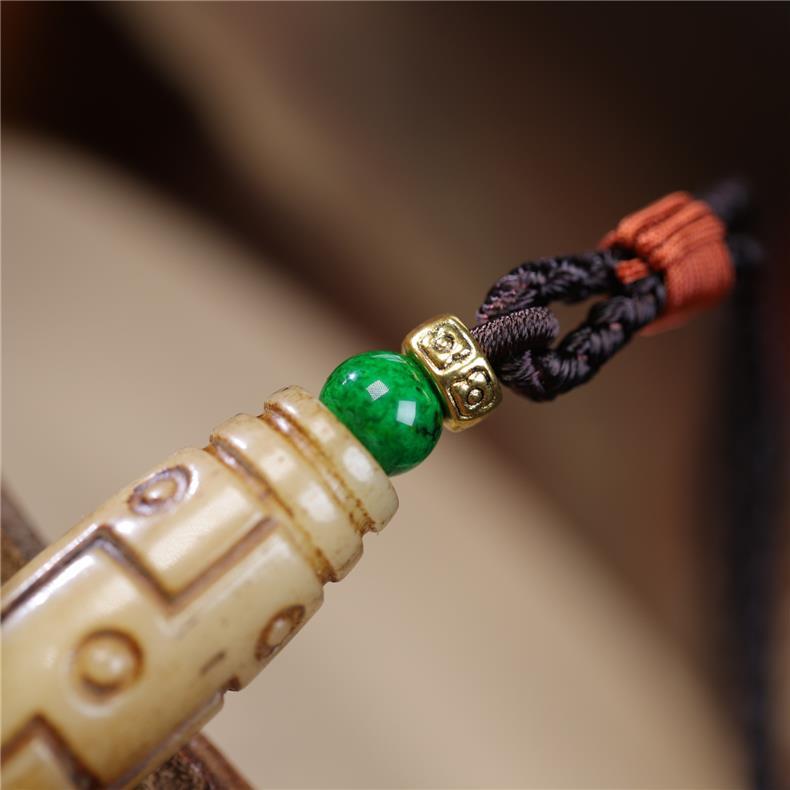 Tibetan - Style Camel Bone Guanyin Pendant Necklace – Hand - Carved Buddhist Amulet, Handmade Rope Chain - Buddhabelief