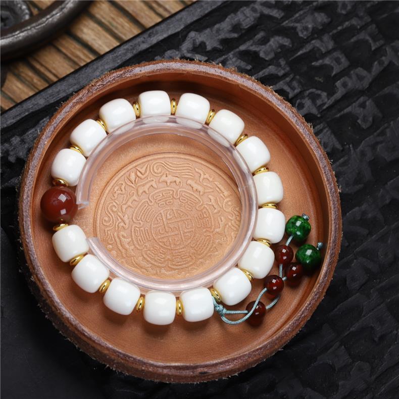 Natural Deer Antler Beaded Bracelet – Handmade DIY Netsuke Design for Creative Jewelry Lovers - Buddhabelief