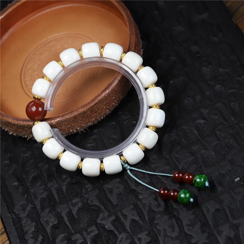 Natural Deer Antler Beaded Bracelet – Handmade DIY Netsuke Design for Creative Jewelry Lovers - Buddhabelief