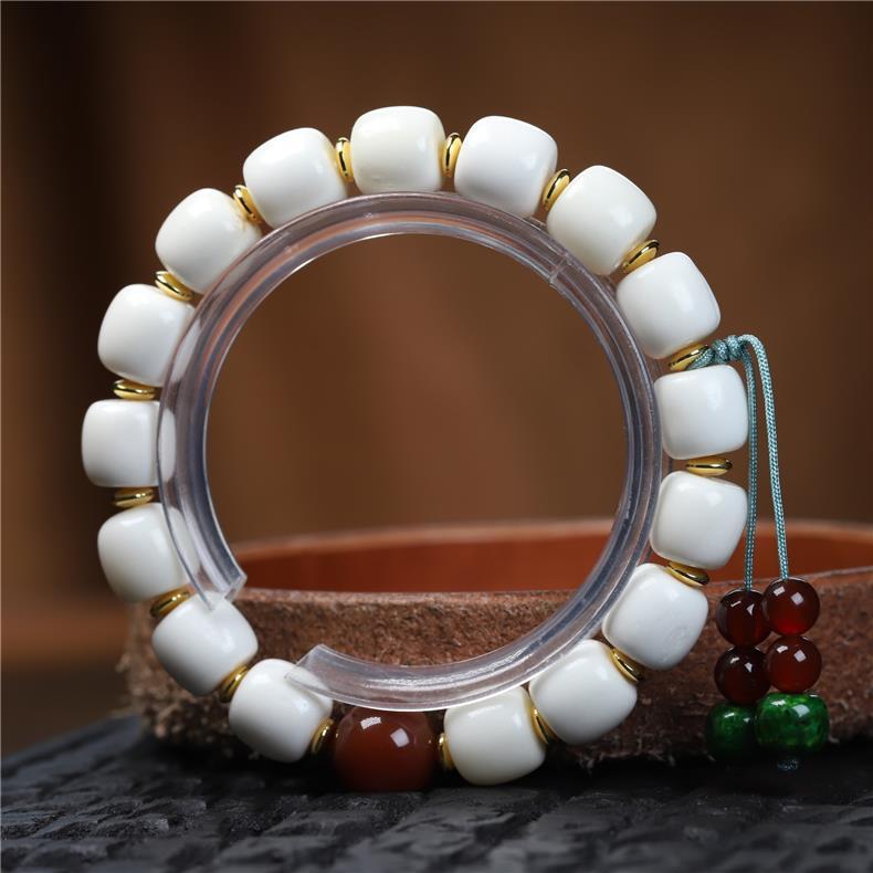 Natural Deer Antler Beaded Bracelet – Handmade DIY Netsuke Design for Creative Jewelry Lovers - Buddhabelief