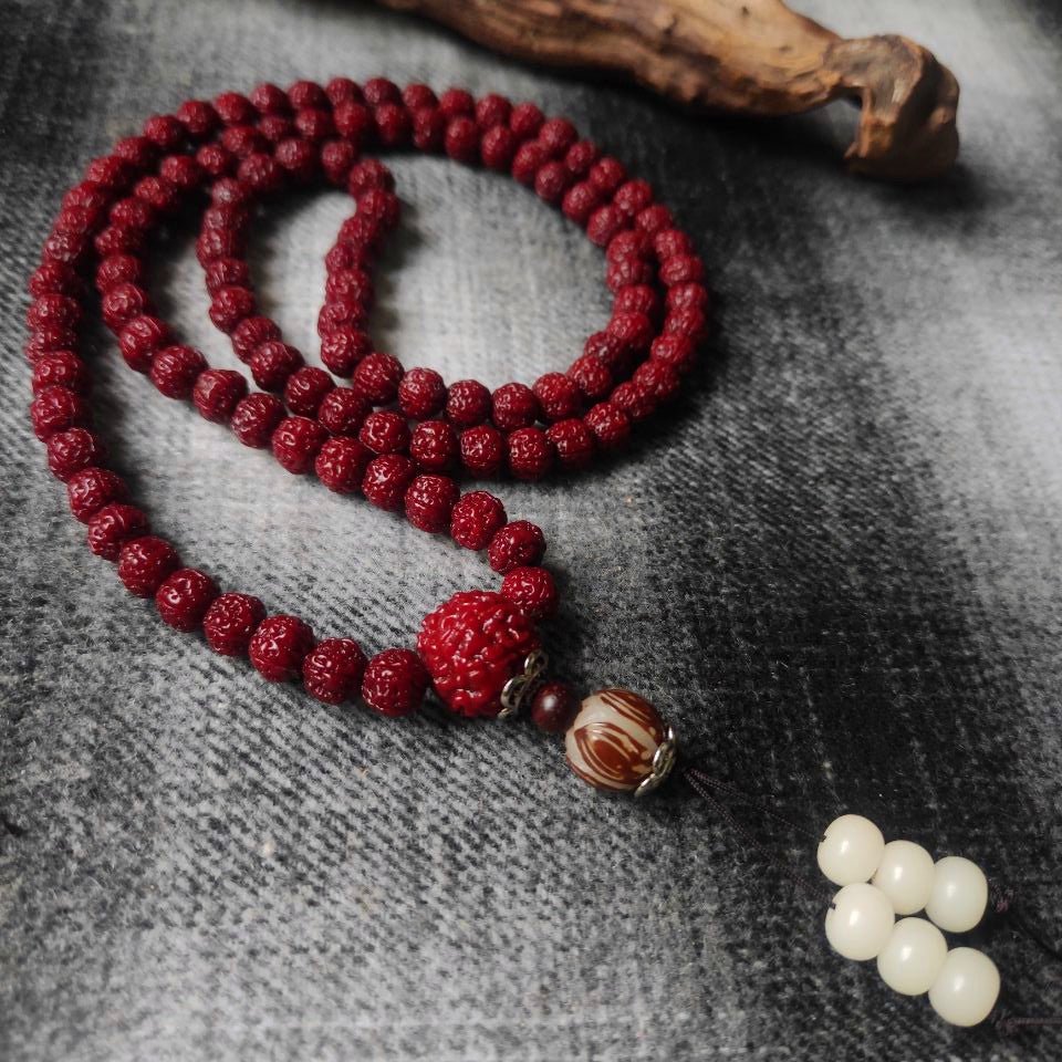 Monk-Blessed Vajra Bodhi Seed Mala (Jade-Polished) – 108 Prayer Beads for Meditation & Protection - view 3