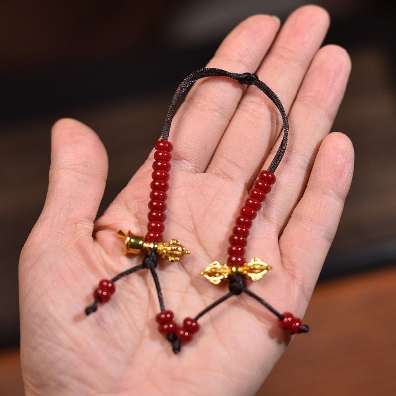 Natural Beef-Blood Fossil Jade Mala Beads - view 3