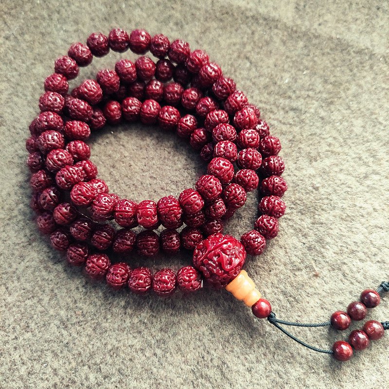 Monk-Blessed Vajra Bodhi Seed Mala (Jade-Polished) – 108 Prayer Beads for Meditation & Protection - view 4