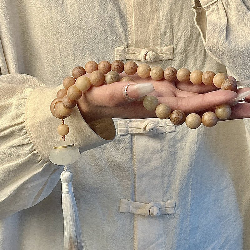 Carved Mantra Mala Beads | Multi-Color Prayer Beads - view 5