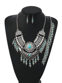 Handmade Tibetan-style Headpiece & Hair Accessory & Earrings Trio Set