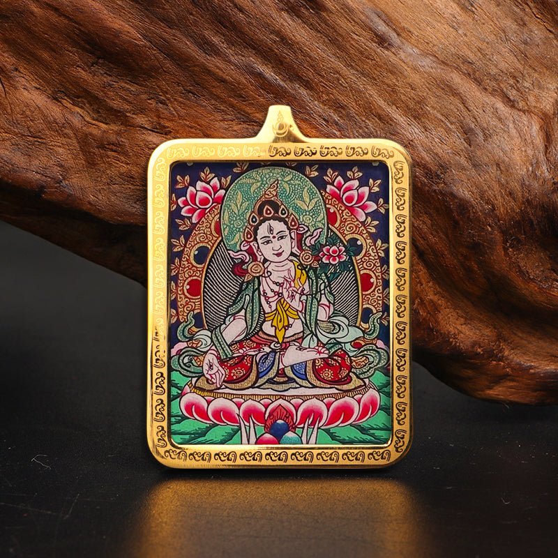Tibetan White Tara Pendant | Longevity & Spiritual Grace - view 1