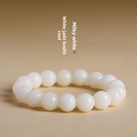 White jade Bodhi seed bracelet
