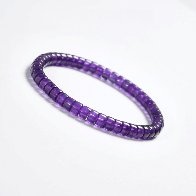 Amethyst Healing Bracelet — 5.5mm Precision - Cut Energy Jewelry - Buddhabelief