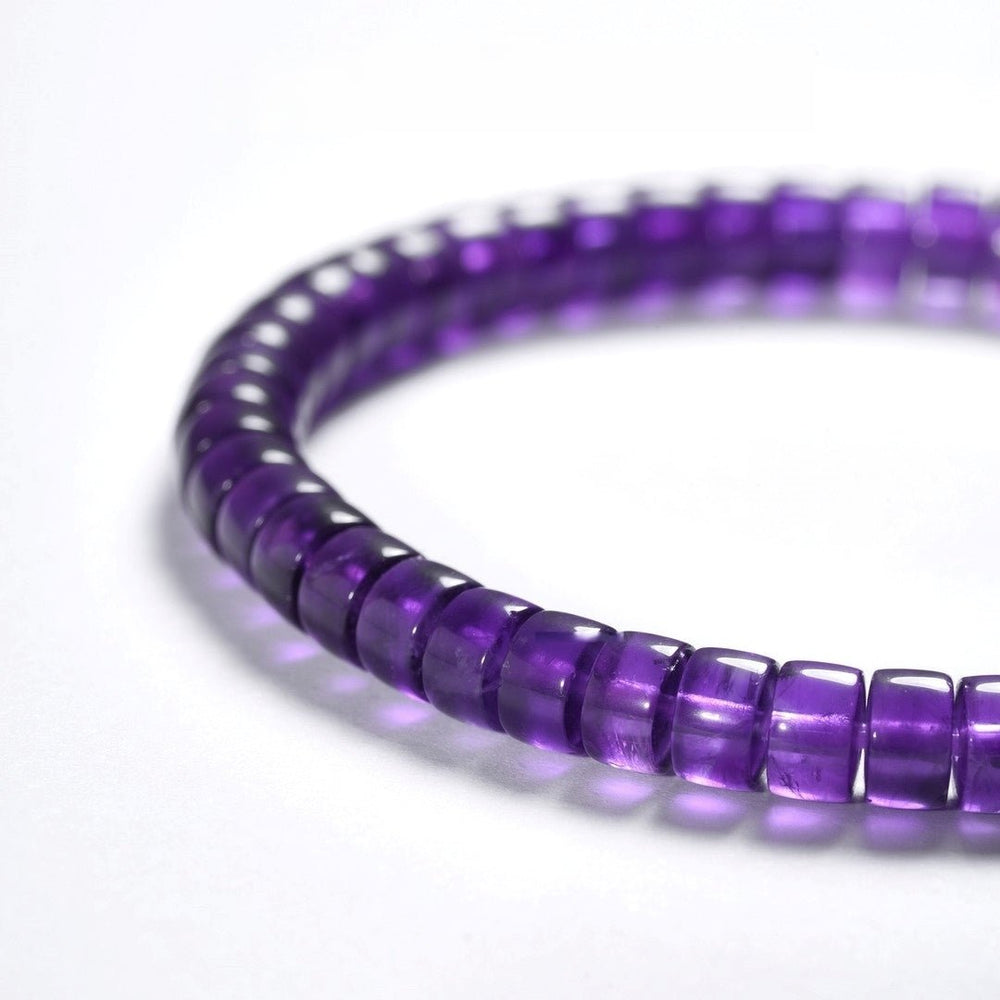 Amethyst Healing Bracelet — 5.5mm Precision-Cut Energy Jewelry - view 3