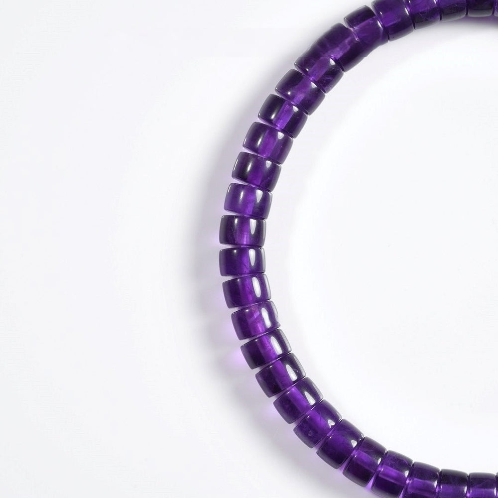 Amethyst Healing Bracelet — 5.5mm Precision-Cut Energy Jewelry - view 2