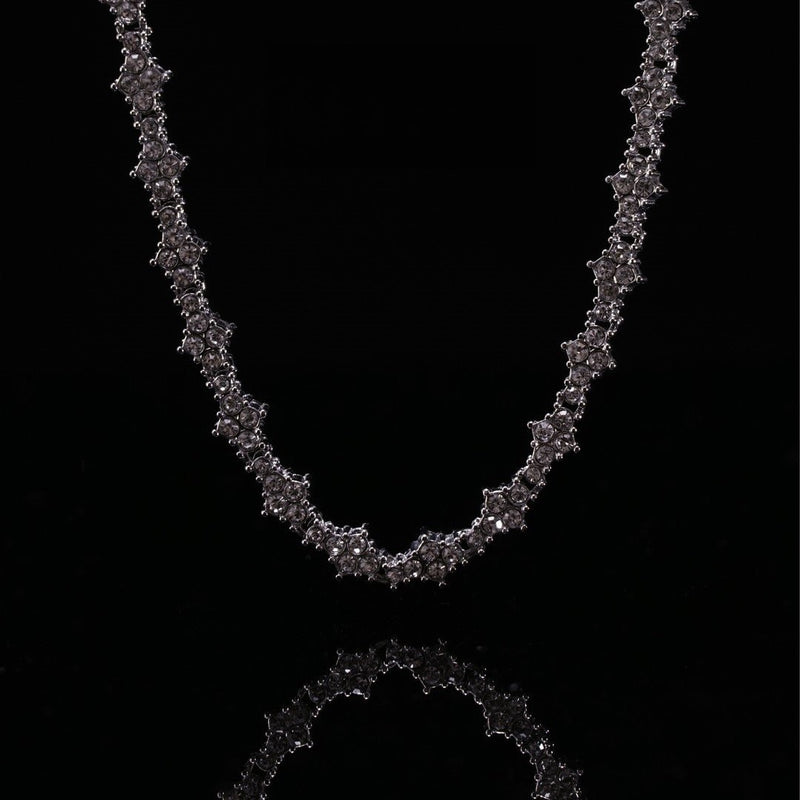 "Crown of Thorns" Iced Out Hexagram Pendant Necklace (Micro - Pave Streetwear Series) - Buddhabelief