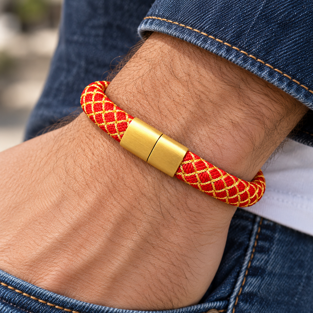Five Elements Dragon-Scale Cord Bracelet - view 2