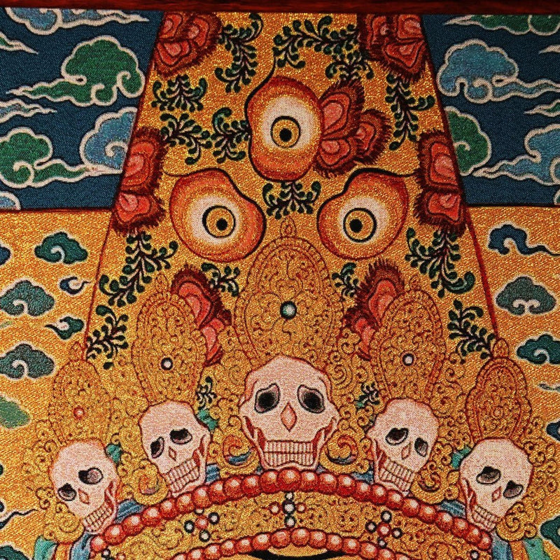 "Goddess of Windfalls" Zhaki Lamu Silk Embroidery Thangka (Female Wealth Deity) - Buddhabelief