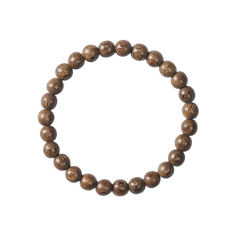 Complete golden-grain 6 mm wood bead bracelet
