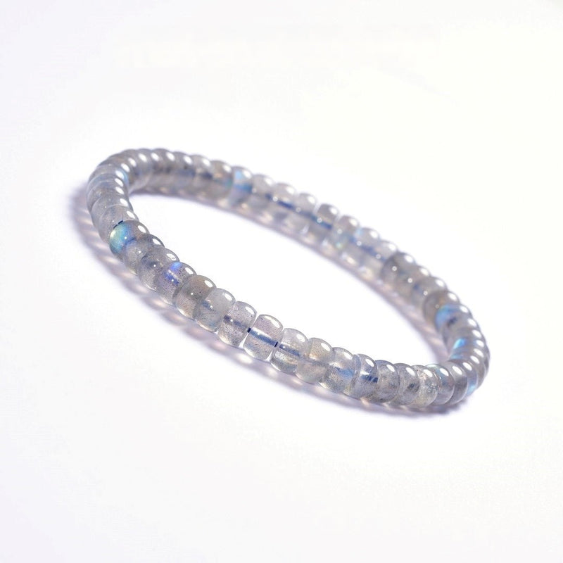 Gray Moonstone Bracelet — 6mm Natural Crystal | Positive Vibes Only - Buddhabelief