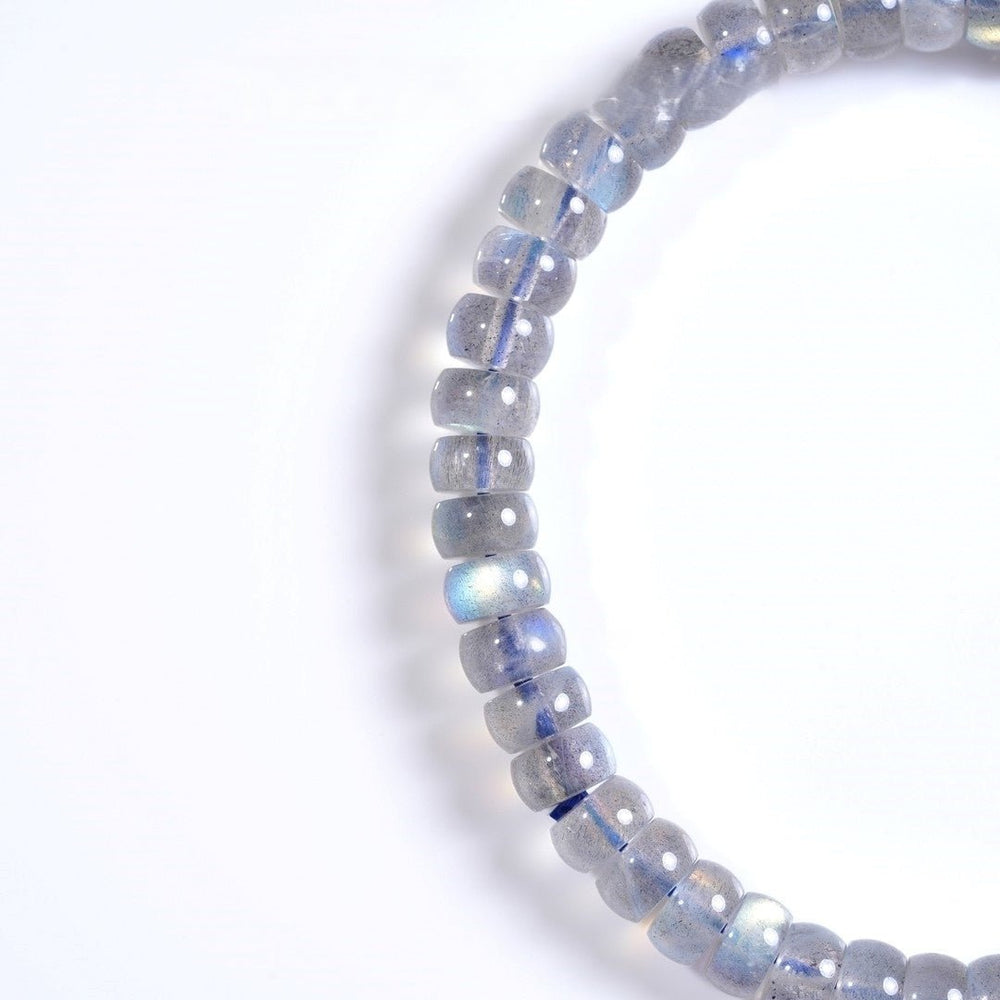 Gray Moonstone Bracelet — 6mm Natural Crystal | Positive Vibes Only - view 2
