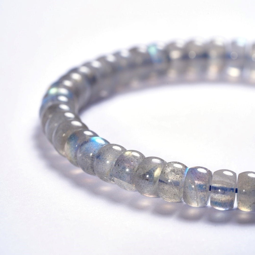 Gray Moonstone Bracelet — 6mm Natural Crystal | Positive Vibes Only - view 3
