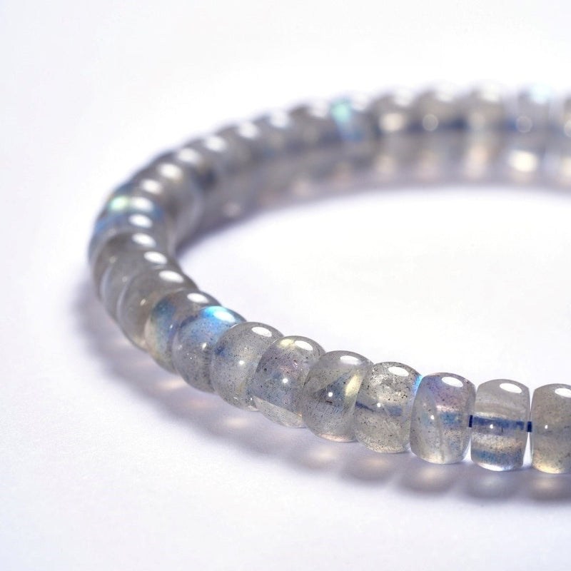 Gray Moonstone Bracelet — 6mm Natural Crystal | Positive Vibes Only - Buddhabelief