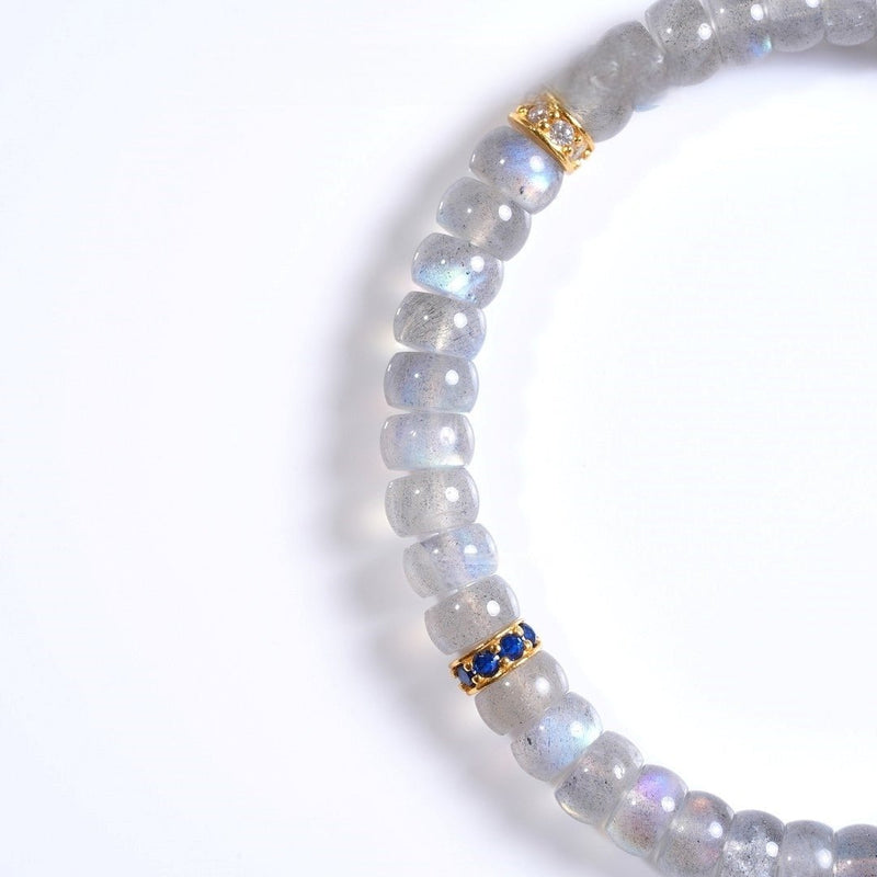 Gray Moonstone Bracelet — 6mm Natural Feldspar | Safe & Protected Energy - Buddhabelief