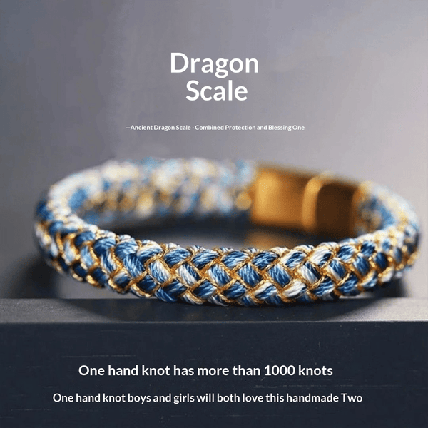 Handwoven Dragon-Scale Cord Bracelet for Energy Protection