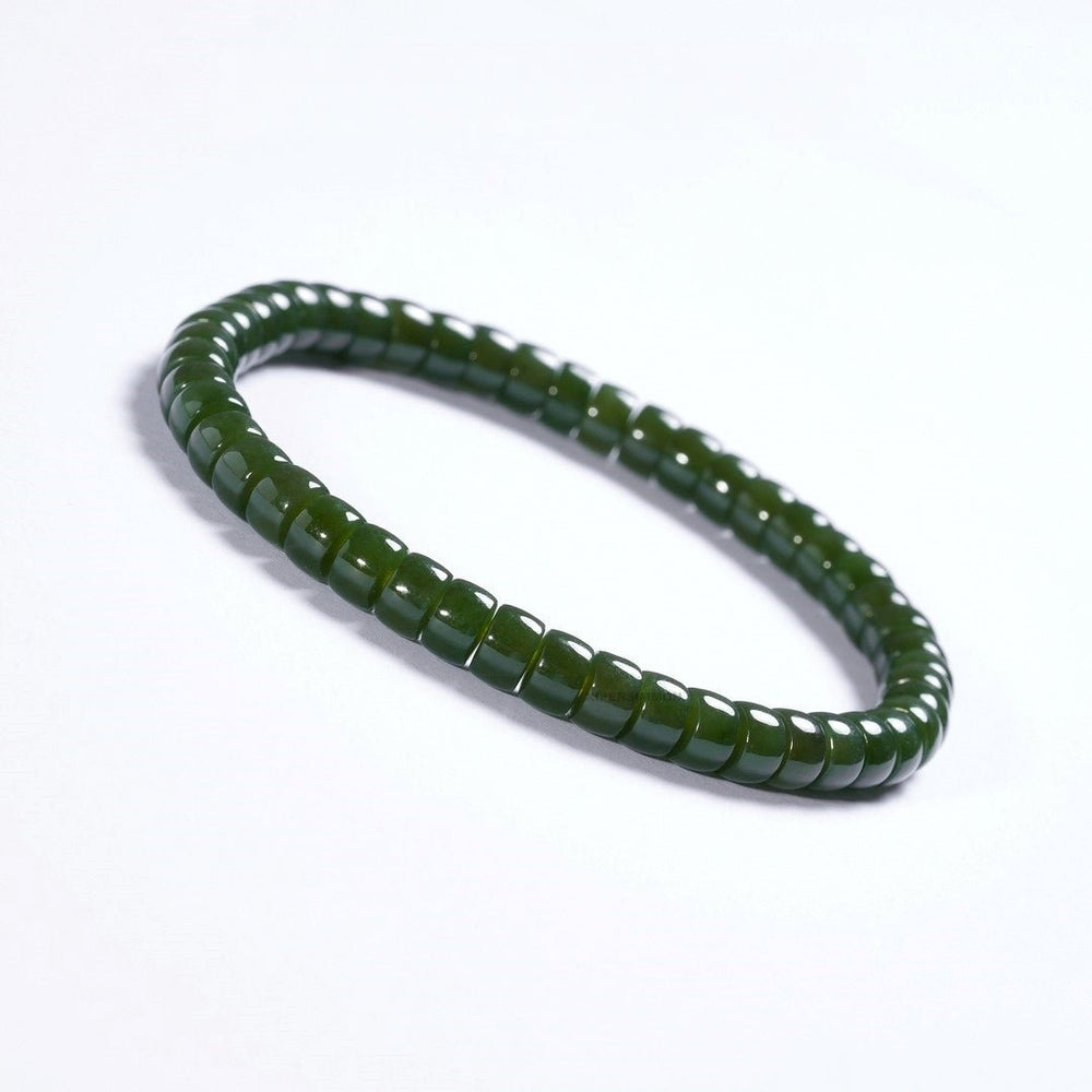 Hetian Green Jade Bracelet — 6mm Natural Gemstone | Success Energy - view 1