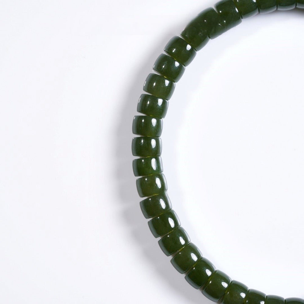 Hetian Green Jade Bracelet — 6mm Natural Gemstone | Success Energy - view 2