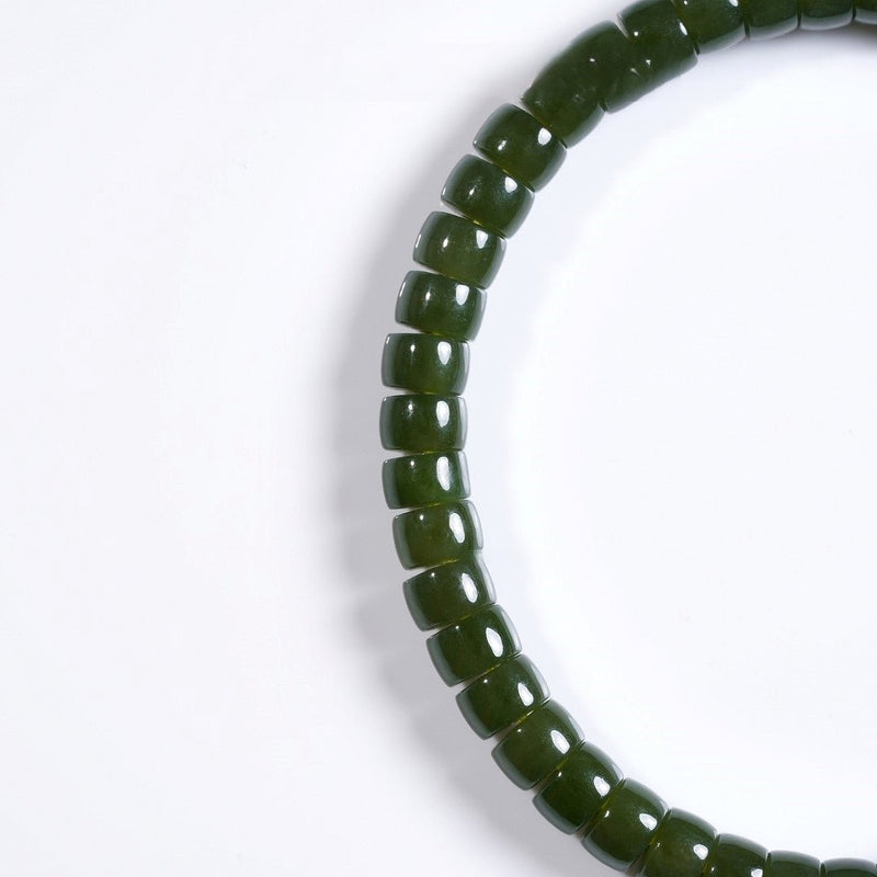 Hetian Green Jade Bracelet — 6mm Natural Gemstone | Success Energy - Buddhabelief