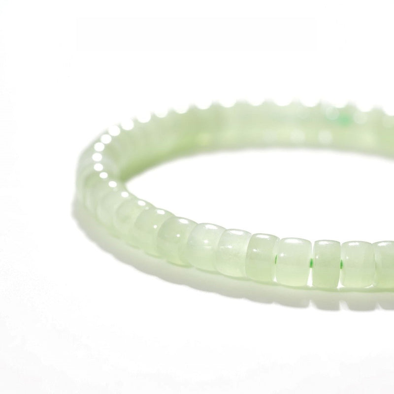 Hetian Light Green Jade Bracelet — 6mm Natural Gemstone | Business Growth & Luck - Buddhabelief