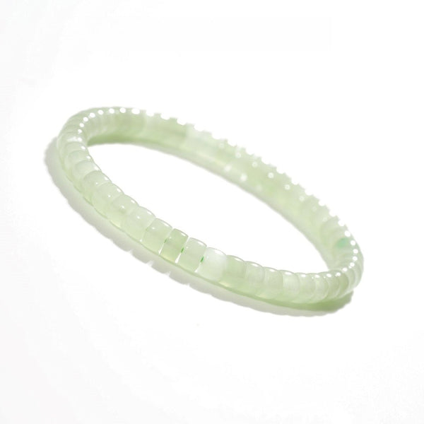 Hetian Light Green Jade Bracelet — 6mm Natural Gemstone | Business Growth & Luck