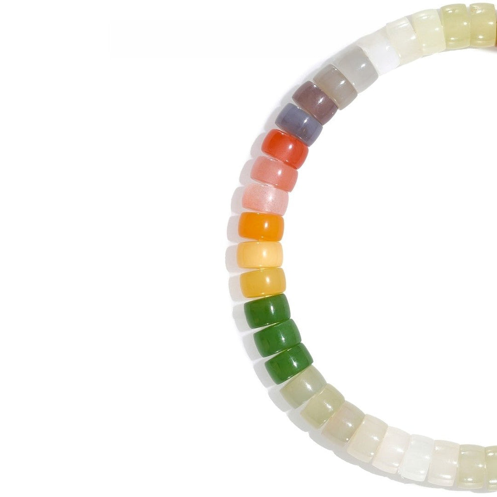Multicolor Hetian Jade Bracelet — 6mm Natural Jade Wealth Magnet - view 2