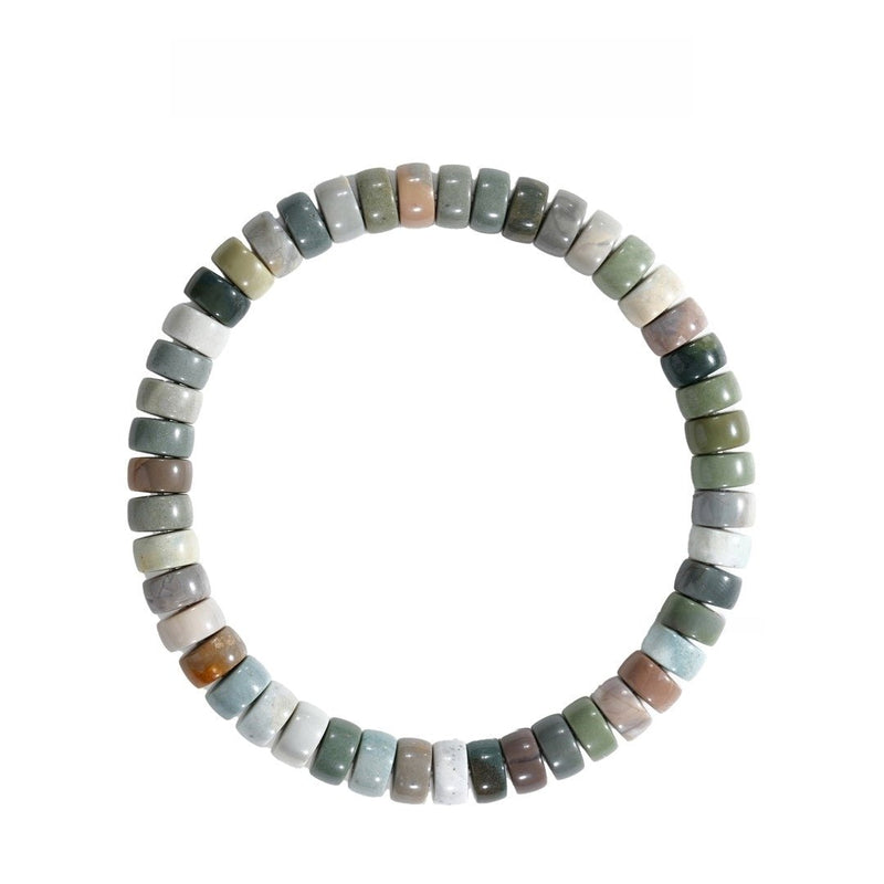 Natural Alashan Agate Bracelet — 6–7mm Precision - Cut Stone for Career Growth - Buddhabelief