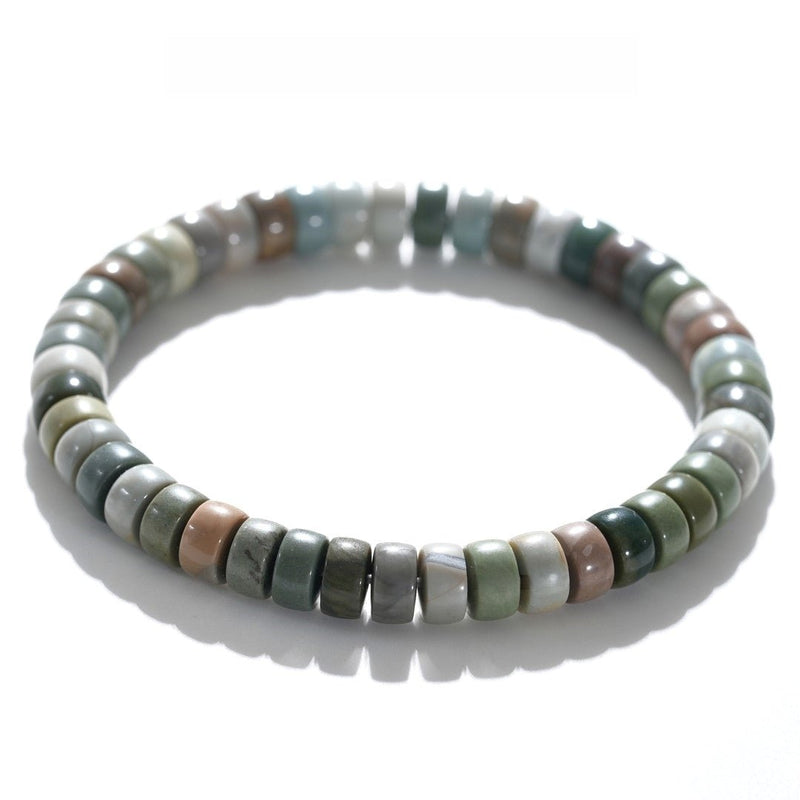 Natural Alashan Agate Bracelet — 6–7mm Precision - Cut Stone for Career Growth - Buddhabelief