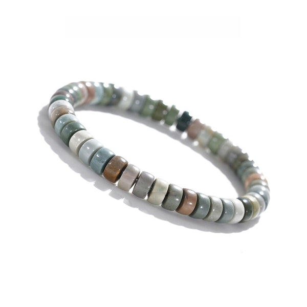 Natural Alashan Agate Bracelet — 6–7mm Precision-Cut Stone for Career Growth